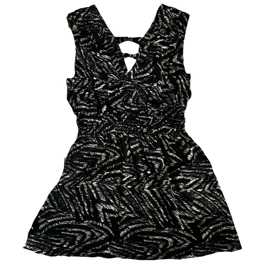 Blue Bird Black and White Patterned Dress